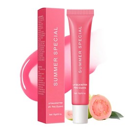 Summer Lip Glossy Butter Balm, Instant Moisture Pink Tint, Non-Sticky, Conditioning Formula to Soothe & Repair Dry, Chapped Lips, Jelly Lip Stain with Natural Scent (#5Pink Guava, 1Pc)