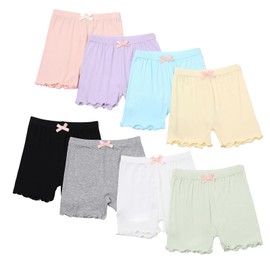 Chicduo 8 Pack Girls Shorts Toddler Bike Shorts for Girls Cartwheel Shorts Breathable Dance Under Dress Kids Shorts Multicolor