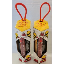 Burt's Bees 2x Burt's Bees Mistletoe Kiss Red Vanilla Bean Lip Balm 3pc Gift Set Tinted