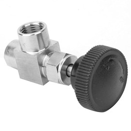 BSPP Female Thread Needle Valve Stainless Steel Straight Angle Type Stop Valve for Water Gas Oil Fuel(1/4)