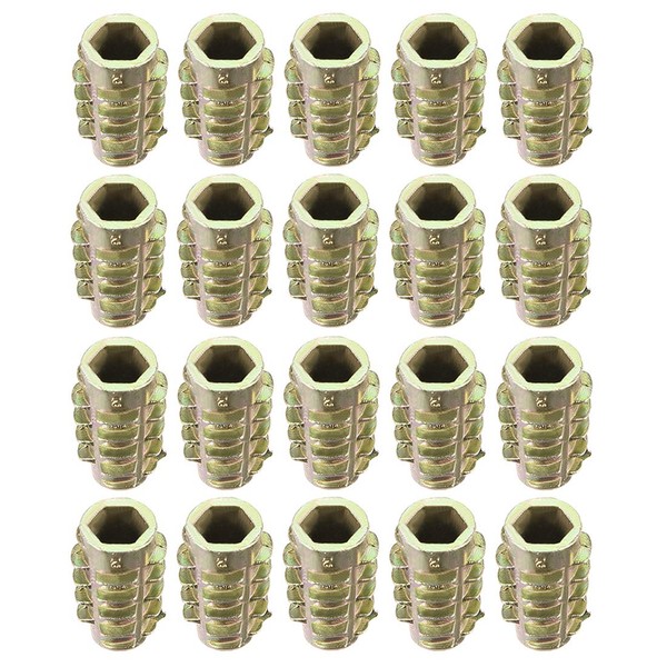 sourcing map Furniture Threaded Insert Nuts Zinc Alloy Hex-Flush M6