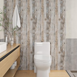 Livelynine 15.8x197" Distressed Wood Grain Contact Paper Waterproof Wall Paper Kitchen Counter Top Covers Desk Vinyl Wrap Wood Peel and Stick Wallpaper Self Adhesive Shiplap Wall Paneling for Bathroom
