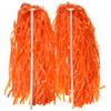Beistle Orange Poly Shakers, 2-Count Cheerleading Poms for Sports Events,