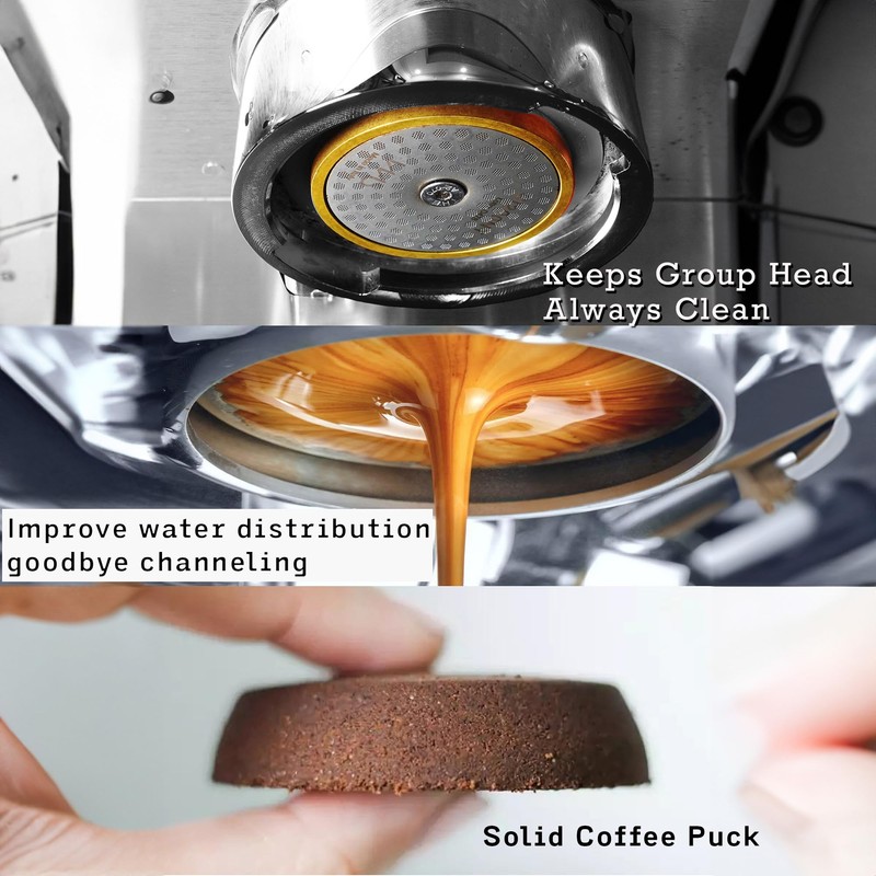 2Packs 53.3mm Espresso Puck Screen | Handmade Walnut Stand |