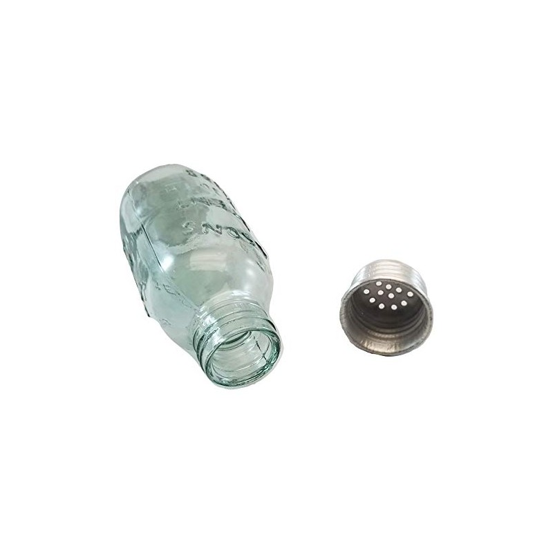 Mason Jar Salt and Pepper Shaker, 3.75-inch Height, Glass, Clear