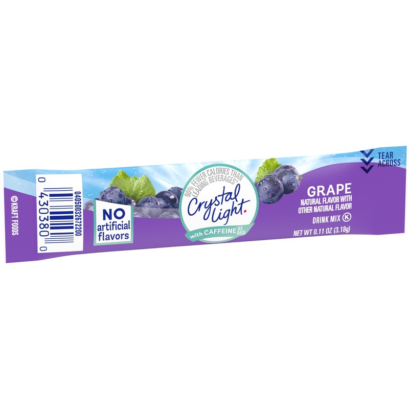 Crystal Light Grape Naturally Flavored Powdered Drink Mix with Caffeine,