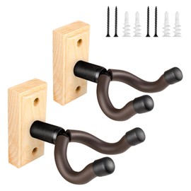 DIDA Guitar Wall Mount, Solid Wood Guitar Hanger, Guitar Wall Hanger, Guitar Accessories, Rotatable U-Shape Hardwood Guitar Holder Hook for Acoustic, Electric Guitar (2, Ashwood)