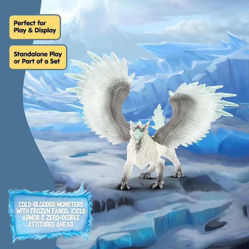 Schleich Eldrador Creatures - 13" Ice Griffin Toy - Movable