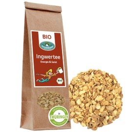 Organic Ginger Tea 100 g - Pure Ginger Root - Ayurvedic Vitality Tea - Traditional - Refreshing - Light Sharpness - for Body and Mind - Peppermintman