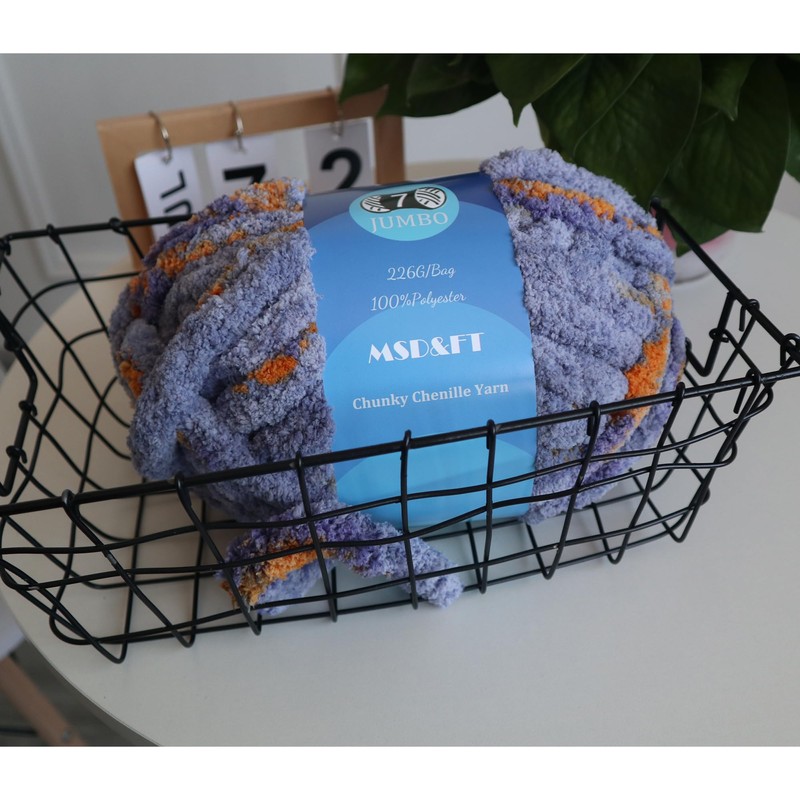 MSD&FT 4 Skeins Chunky Chenille Yarn Blanket Yarn (202406)