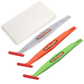 FOSHIO Vehicle Vinyl Wrap Flexible Curve Slot Magnetic Stick Squeegee Tool Kit Include 3 Different Hardness Wrap Squeegee and 3 Microfiber Felt for Car Film Installation Seal Tucking and Vinyl Molding