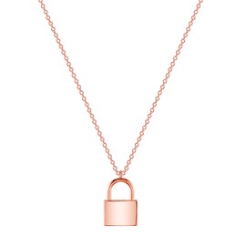 MEVECCO Dainty lock necklace 18K Rose Gold Plated Padlock Necklaces Delicate Everyday Necklace for Women