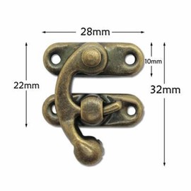 Duokon Pack of 12 Mini Swing Arm Clasp Clasp, Vintage Left Right Toggle Hasp Hook Decorative Jewellery Wine Wooden Box Hasp Locking Hook with Screws