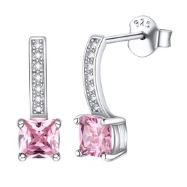 ChicSilver Zirconia Earrings, Women's Popular, 925 Silver, Pave Birthstone Accessory, Cubic Zirconia