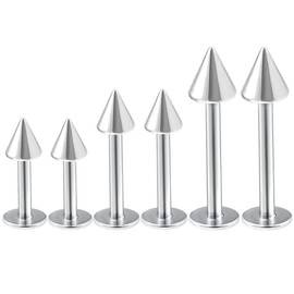 bodyjewellery 6pcs 16g Labret Lip Cartilage Earring Stud Tragus Snake Bite Monroe Helix Monroe Spiderbite Medusa Lobe Spike 1/4 5/16 3/8