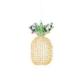 Gallerie II Pineapple Spun Glass Ornament Yellow