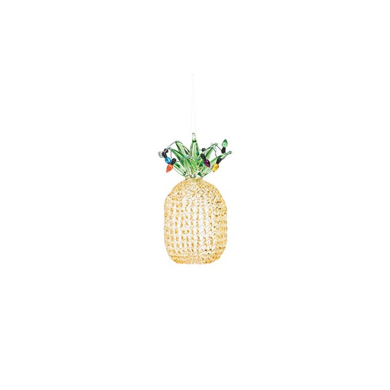 Gallerie II Pineapple Spun Glass Ornament Yellow