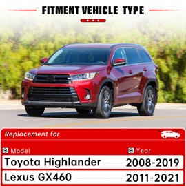 RAINTOK Windshield Wiper Blades Replacement for Toyota Highlander 2008-2019 Original Factory Quality Front Rear Wipers Blade Set for My Car - 26" 20" 12" (Pack of 3)