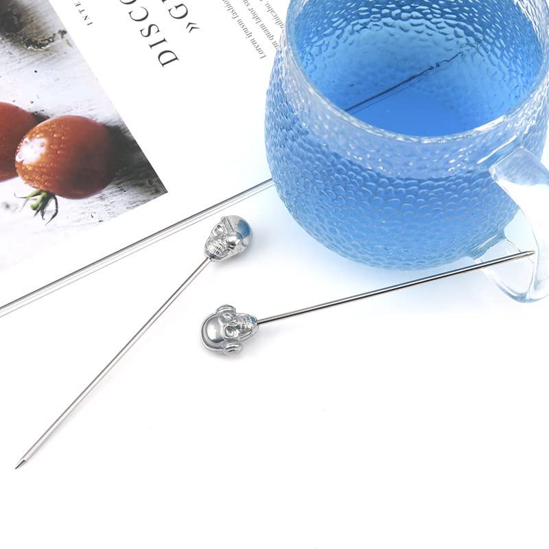 BSTMOME 6 Pack Skull Cocktail Picks Martini Picks Reusable Olive