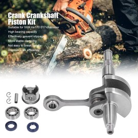 Crankshaft Piston Kit 37 mm Alloy Steel with High Load Capacity Chainsaw Crankshaft Set Replacement for MS170 017 Chainsaw