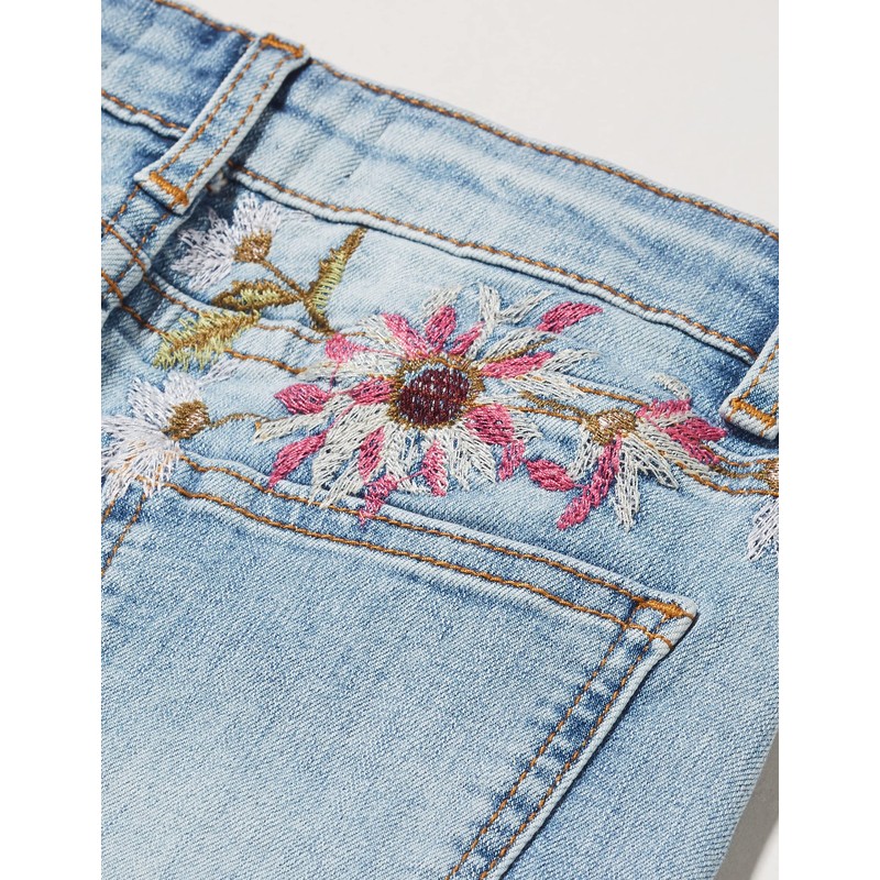 Desigual Girls' Denim Skirt Short, Blue, 5/6, Azul/Patchwork, 5-6 Años