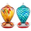 LaElvish Garden 2 Packs Hummingbird Feeder for Outdoors Hanging Ant