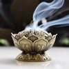 Charcoal Incense Burner Zinc Alloy Vintage Lotus Shape Charcoal Incense