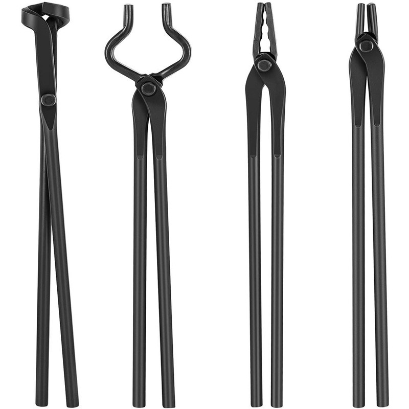 Blacksmith Tongs Set Knife Making Forge Tongs for Bladesmithing &