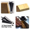 SICWOOD Chamfer Router Bit 1/2 Shank, 15° Degree Carbide 2-Flute