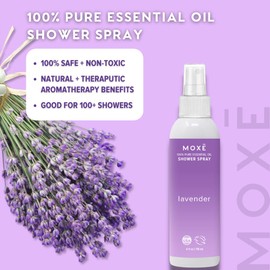 MOXE Shower Mist, Spa Steam Spray, Certified Natural Essential Oils, Aromatherapy, Tension Relief (Lavender, 4 Fl Oz (Pack of 1))
