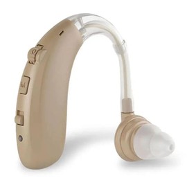 G25 Rechargeable Hearing Aid, Behind-the-Ear Design, 4 Listening Modes, 80-Hour Battery Life, Noise Reduction, Beige, One (1) Unit