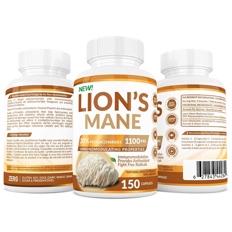 Lion’s Mane Brain Mushroom Supplement (150 count) - 30% Polysaccharides
