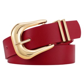 LEACOOLKEY Women's Fashion Leather Belt Ladies Casual Formal Waist Belts for Jeans Dress Pants