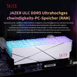 JAZER 32 GB DDR5 RAM (2 x 16 GB) RGB 6000 MHz CL38 XMP3.0 PC Computer Gaming Memory 288 Pin High Performance Desktop Memory - White