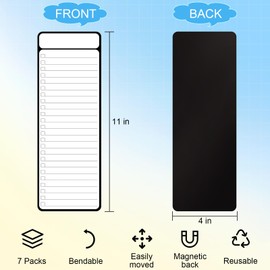 7 PCS Magnetic Dry Erase to Do List White Board 4”x11”, Multifunctional Weekly Dry Erase Board, Weekly Planner White Board Chore Chart Magnetic, Dry Erase Planner Magnetic to Do List for Refrigerator