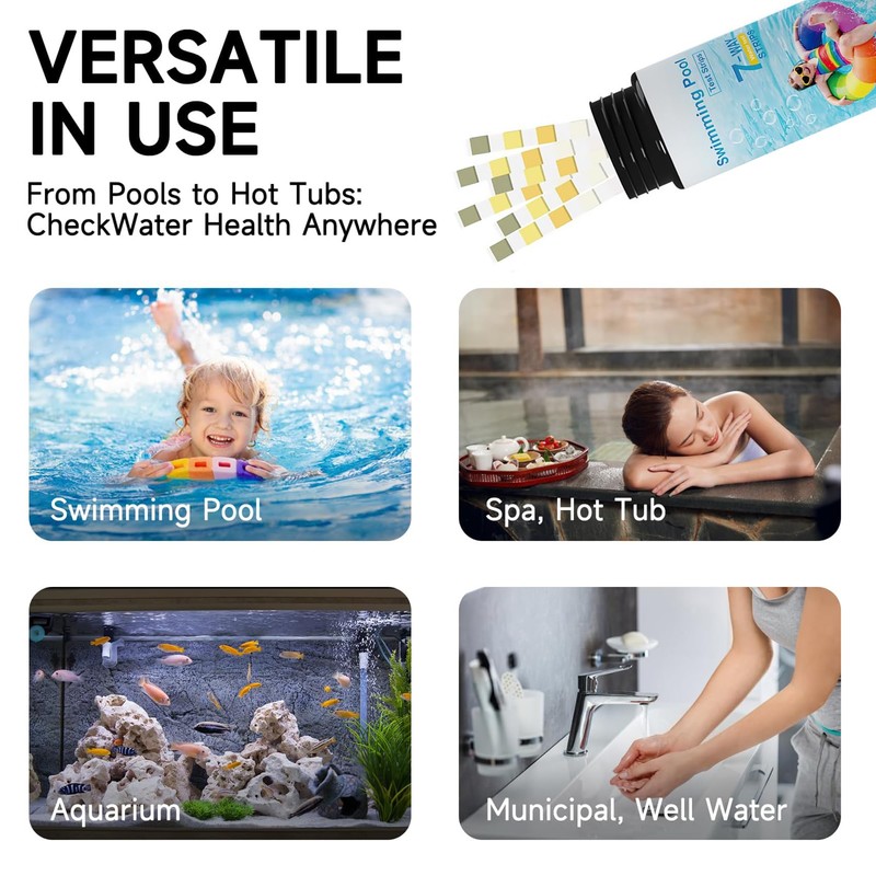Pool Test Strips 7 in 1, 100 Strips Pool &