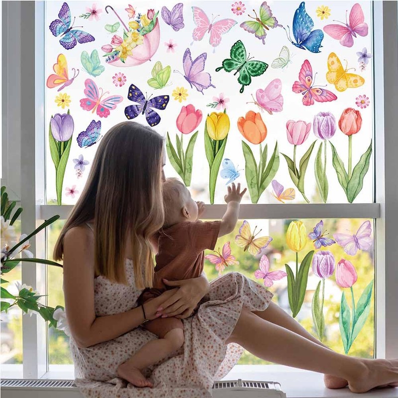 GeorgeX Calcomanías para Ventanas Adhesivos para Ventana Pegatinas Festivas para