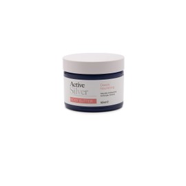 Active Silver Moisturising Body Butter (50ml), Antibacterial Body and Skin Moisturiser with Colloidal Silver, Vegan and Cruelty-Free