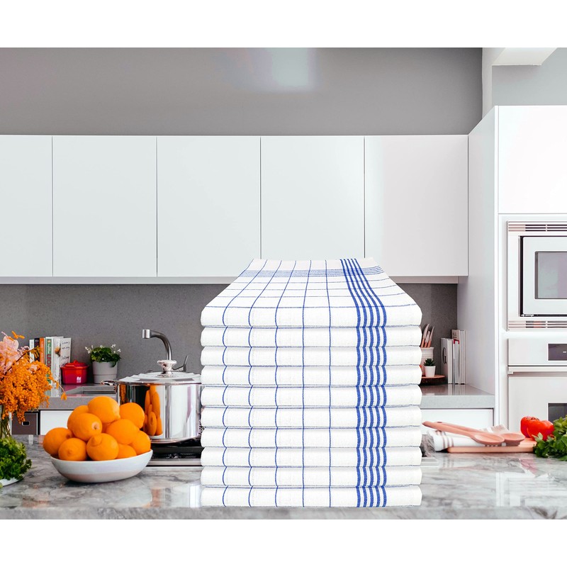 MTEXT Tea Towels, Kitchen Towels, 100% Cotton, Pack of 10,