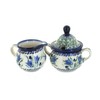 Blue Rose Polish Pottery Blue Tulip Cream & Sugar Set