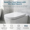 Minsha MinS03 square toilet seat, glossy finish, designed for 16.5”L