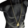 Cash Dollar Sign Iced Pendant Necklace Yellow Gold Finish 36"