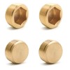 KtbeYTi 4 Pcs Male Thread Brass Internal Hex Head 3/4
