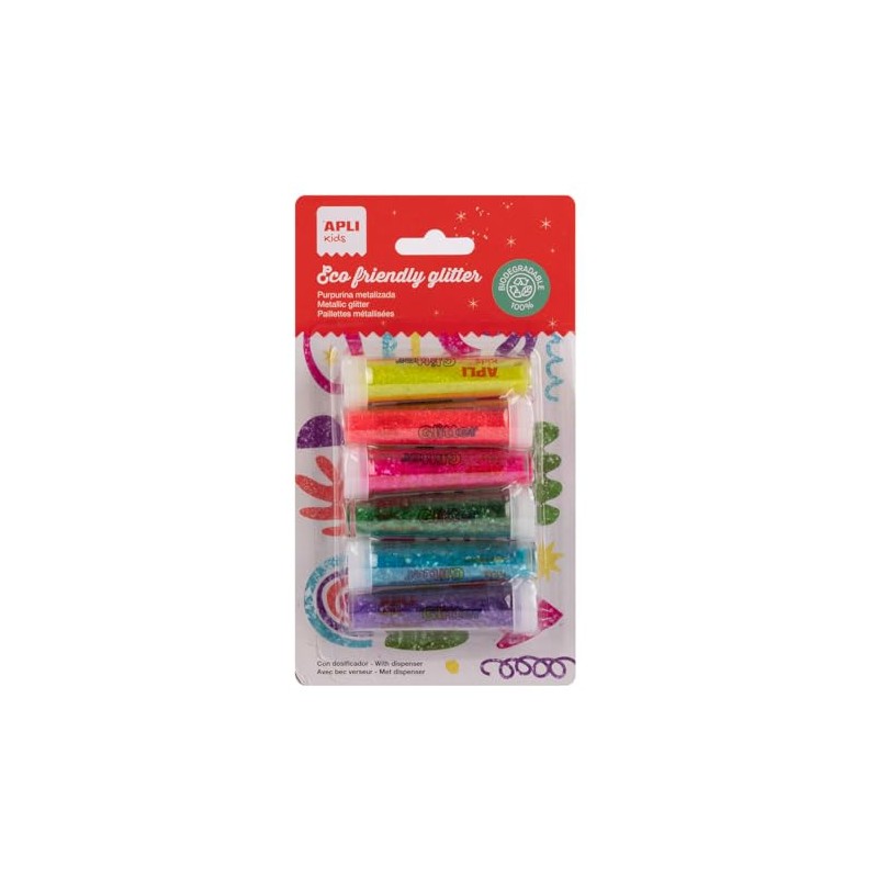 APLI Kids 20070 - Glitter fluoro biodegradabile, ideale per costumi