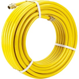 37FT 3/4'' CSST Gas Line Hose,3/4in Flexible Gas Line for Natural Gas and Propane, 37FT CSST Corrugated Stainless Steel Tubing Flexible Natural Gas Pipe with 2 Male Fittings (37ft-3/4)