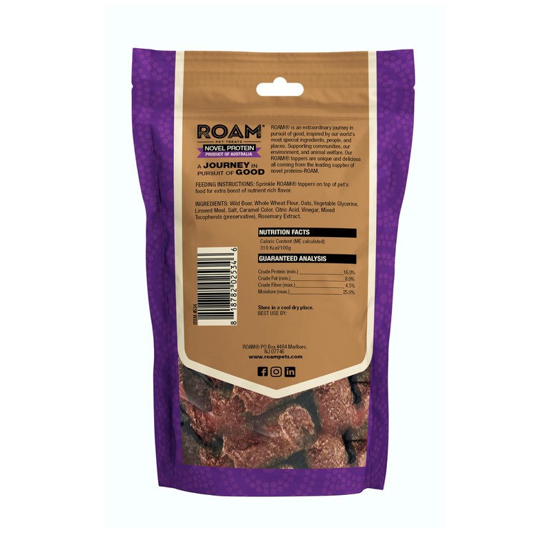 ROAM Pet Treats Wild Boar Exotic Dog Topper - Single