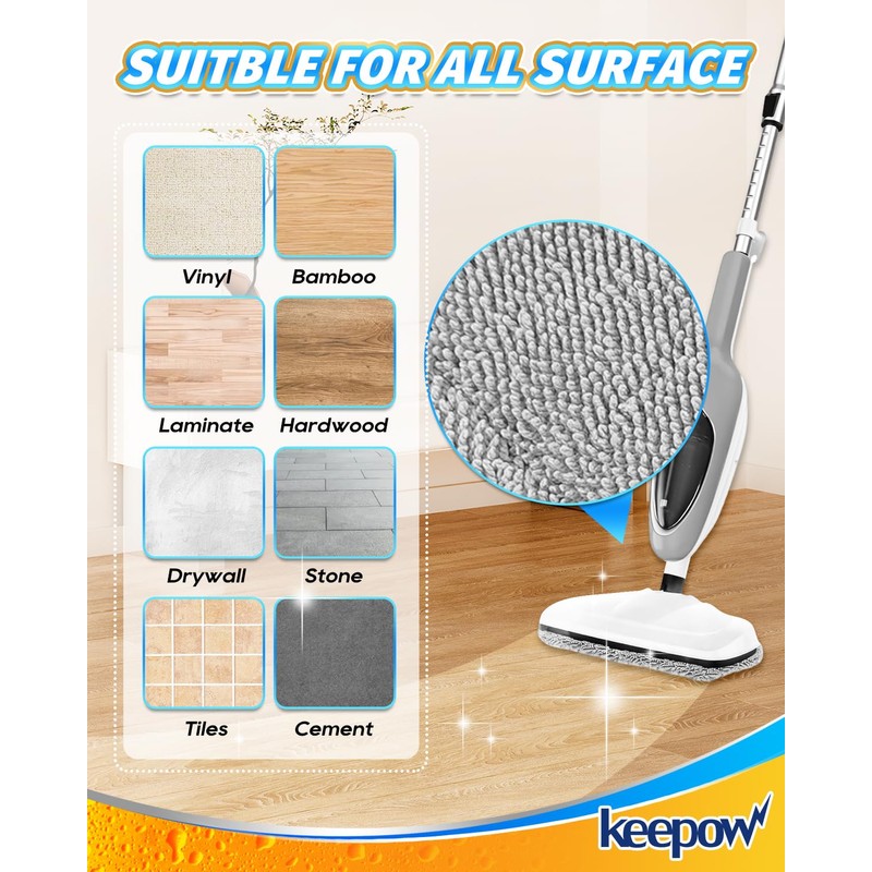 KEEPOW Steam Mop Pads Compatible with Mxnsewr Steam Mop, Compatible