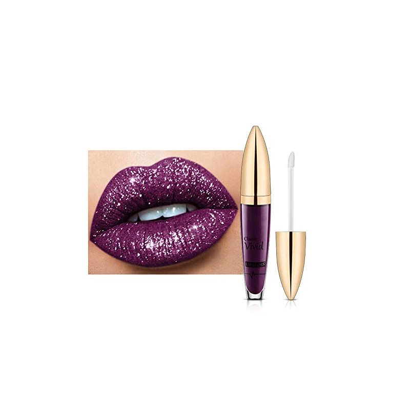 EUBUY lápiz Labial líquido, Mate a Brillo Diamante Brillante Brillo