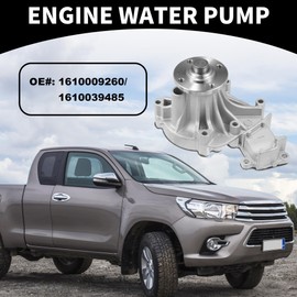 Partuto Water Pump No.1610009260/1610039485 - Car Front Engine Water Pump - for Toyota Fortuner 2004-2016 Metal Silver Tone with Gasket Screws Kit - 1 Set