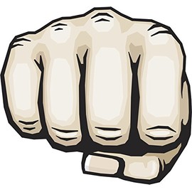 Fist-Bump Hand Illustration Cartoon Vinyl Decal Sticker (4" Wide)